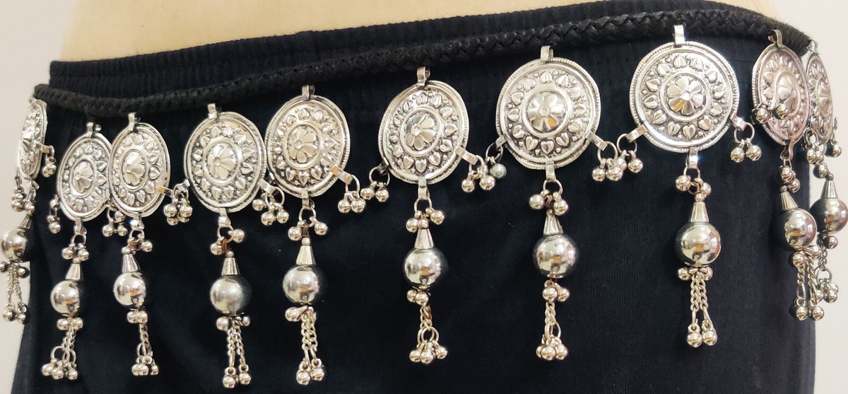 Vintage Tribal Belly Dance Waist Chain Belt Boho Silver Coin  display picture 2