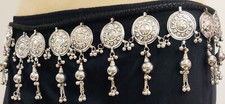 Vintage Tribal Belly Dance Waist Chain Belt Boho Silver Coin Tassel Hip Jewelry