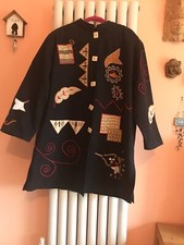 Gorgeous Designer Indigo Moon Coat, Black, Embroidered, Size 1xl (size 22/24)