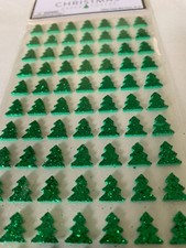 CHRISTMAS CRAFTS STICKERS 3D CHRISTMAS GLITTER FOAM MINI TREES 84P GLITTER TREES