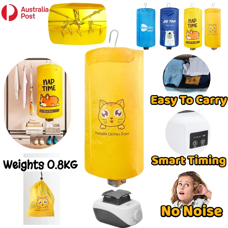 Clothes Dryer Portable Travel Quick Drying Folding Electric Machine Household AU