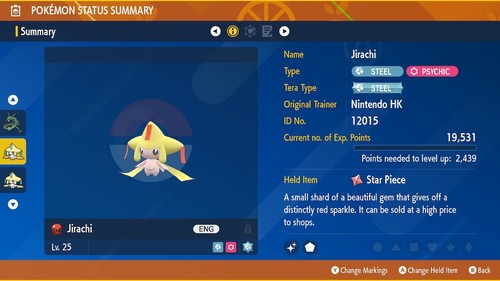 Brillante Evento Jirachi | Nintendo HK | Pokémon Escarlata y Violeta | INTACTO - Imagen 2 de 5