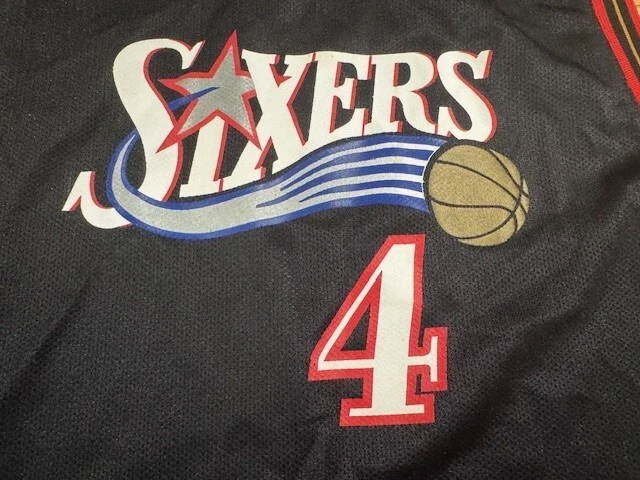 Camiseta deportiva Chris Webber #4 vintage juvenil grande (14 16) Philadelphia 76ers Reebok Foto 2 de 4