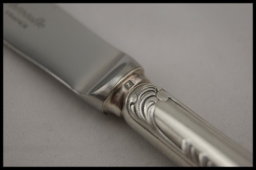 CHRISTOFLE MARLY DESSERT KNIFE SILVERPLATED FRANCE ROCOCO OLD PATTERN 7.80" - Picture 5 of 8