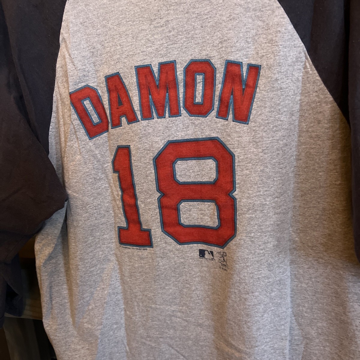 Vintage Boston Red Sox Johnny Damon 18 Red Sox Baseball Shirt Size