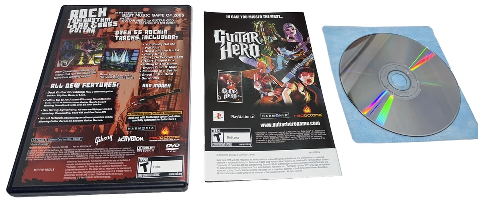 Guitar Hero II & Gibson Controller Complete CIB w/ Box & Stickers Tested PS2 - Image 3 of 4