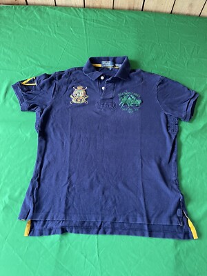 Ralph Lauren Polo Shirt Mens L Slim Fit DoublePony Embroidered New 