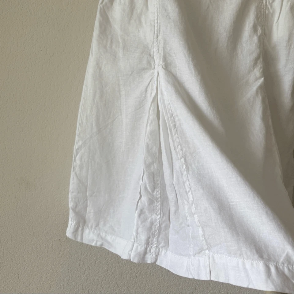 Merona 100% 亚麻裙尺寸 4 A 字 Y2K 风格夏季休闲轻便 — 第 2/4 张图片