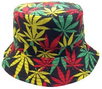 Reversible Bucket Hat Black Jamaica Leaf Leaves on sale Reversible Bucket Hat Black Jamaica Leaf Leaves on sale
