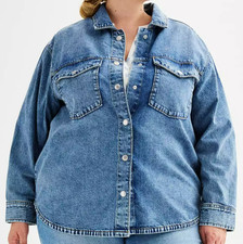 Sonoma Goods For Life Lightweight Oversized Denim Shacket Jacket Wmn Plus 3x Nip