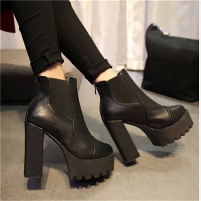 solid chunky boots