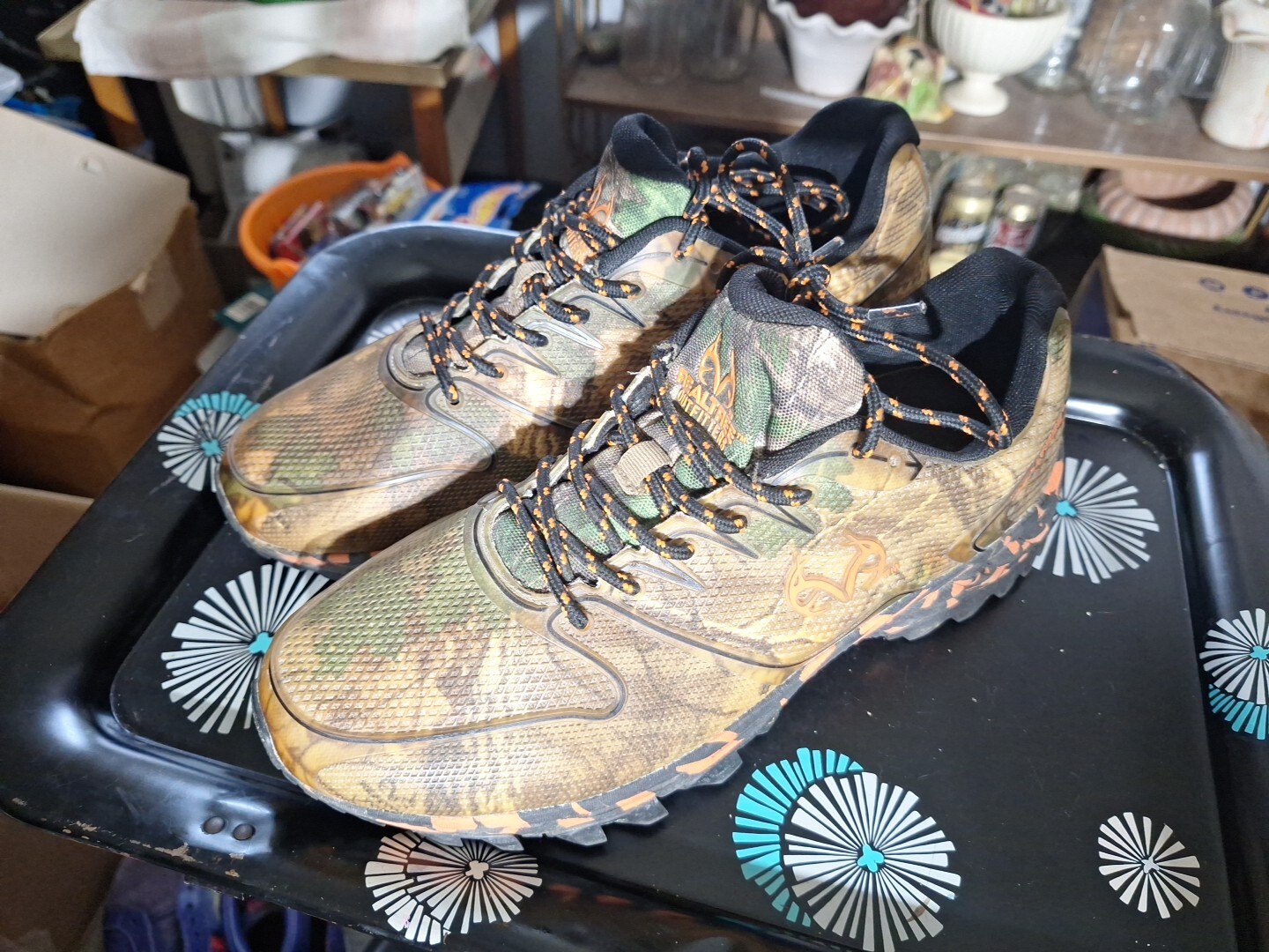 RealTree Outfitters Cobra Camouflage Hunting Shoes Mens 9.5 Orange Green
