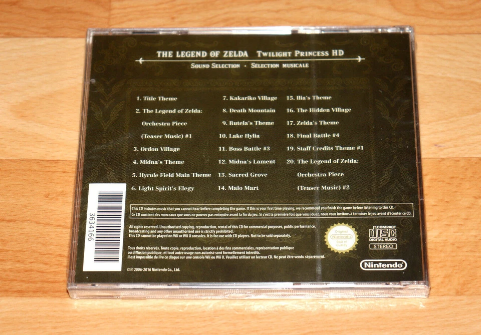 The Legend of Zelda Twilight Princess HD Soundtrack OST Sound Selection CD Wii U - Image 2 of 4