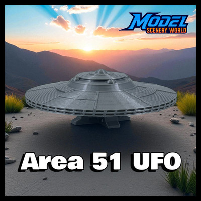 Z Scale 1:220 Area 51 UFO Spacecraft Metallic Silver | Model Scenery World