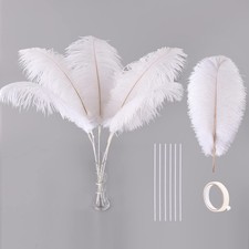 12 PCS 24-26 Inch White Large Ostrich Feathers Bulk for Vase Wedding Decor