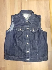 CJ Banks Women's Jean Denim Vest, Western Casual Size 1X,