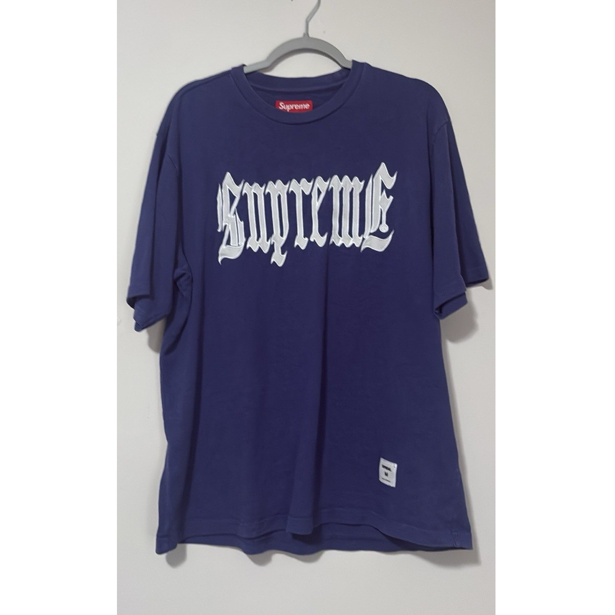 Supreme Men’s Blue Graphic Logo Print Crew Neck Short Sleeve T-Shirt Size M