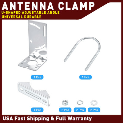 Antenna Wall Mount Bracket, L-Type Design with U-Bolt for Pole Mast Installation