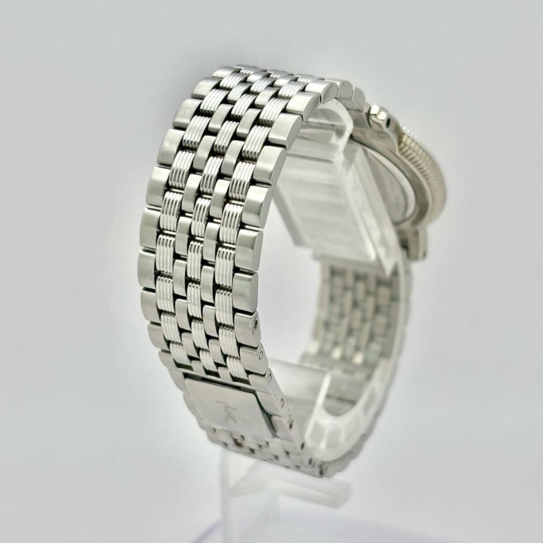 Orologio Yves Saint Laurent YSL Uomo Cintura Argento Batteria Sostituita Quadrante Nero Grigio