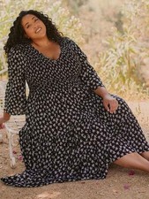 Christy Dawn Floral V Neck Basil Maxi Dress Plus 1X