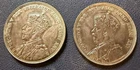 1935 - Canada - $1 - Silver - King George V - 2 Coin Lot -Beautiful Coins! A5