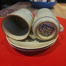 2 x Vintage Retro Denby Daybreak Espresso Demitasse Coffee Cups & Saucers (a)