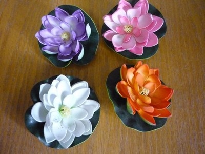 4PC Floating Lotus Flowers Artificial Pond Plants