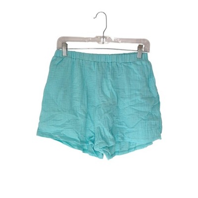 Vitamin A Shorts Gauze Swim Cover-Up Women's Aqua Blue Pull On Stretch Medium