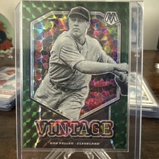 2021 Panini Mosaic - Vintage Bob Feller #V12 Green Mosaic Prizm