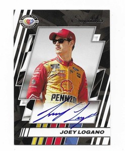 JOEY LOGANO AUTOGRAPHED 2023 PANINI NASCAR 75TH ANNIVERSARY SIGNATURES CARD + 2
