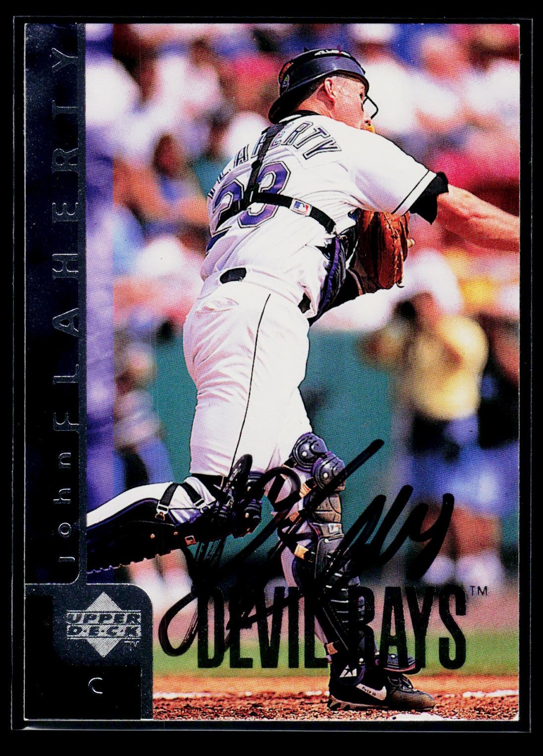 Historic Autographs Retrograph Auto 1998 Upper Deck John Flaherty Signed Rays