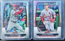 2023 Bowman Chrome Nolan Gorman RC Refractor /499 & Image Variation