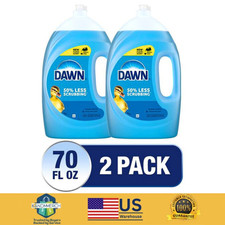 Dawn Ultra Dish Soap Dishwashing Liquid, Original Scent, 70 fl oz, 2 Pack, NEW