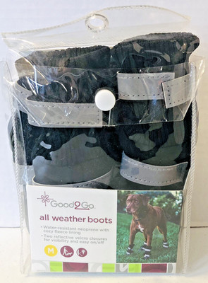 Good 2 Go All Weather Boots Size Medium Dog Puppy Shoes Reflective Strap Closure
