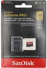 SanDisk - Extreme Plus 128GB MicroSDXC UHS-1 Flash Memory Card With Adaptor