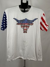 WWE The Rock Brahma Bull USA Flag Sleeve T-Shirt Men's Large Patriotic
