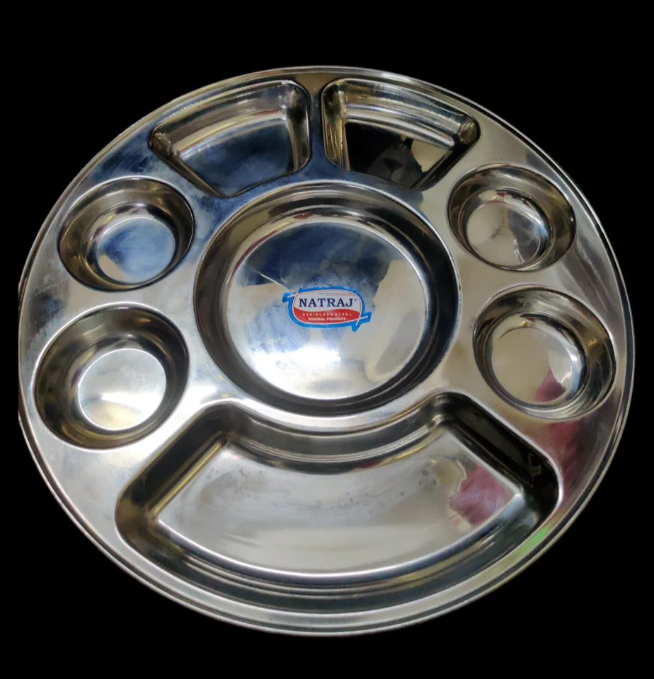 @ Rotonda IN Acciaio Inox Piastra 8 Scomparti Confezione Di 2 - Immagine 3 di 4