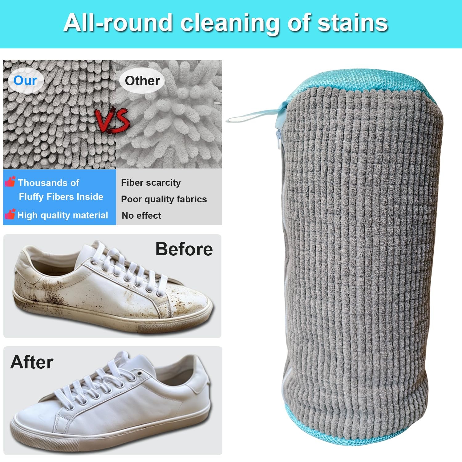 Shoe Washing Machine Bag, Reusable Laundry Shoe Bag for Washer and Dryer, Sne...