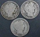 1903-POS 50C BARBER SILVER HALVES 3 Coins KM# 116 Grade: AG/G A7944