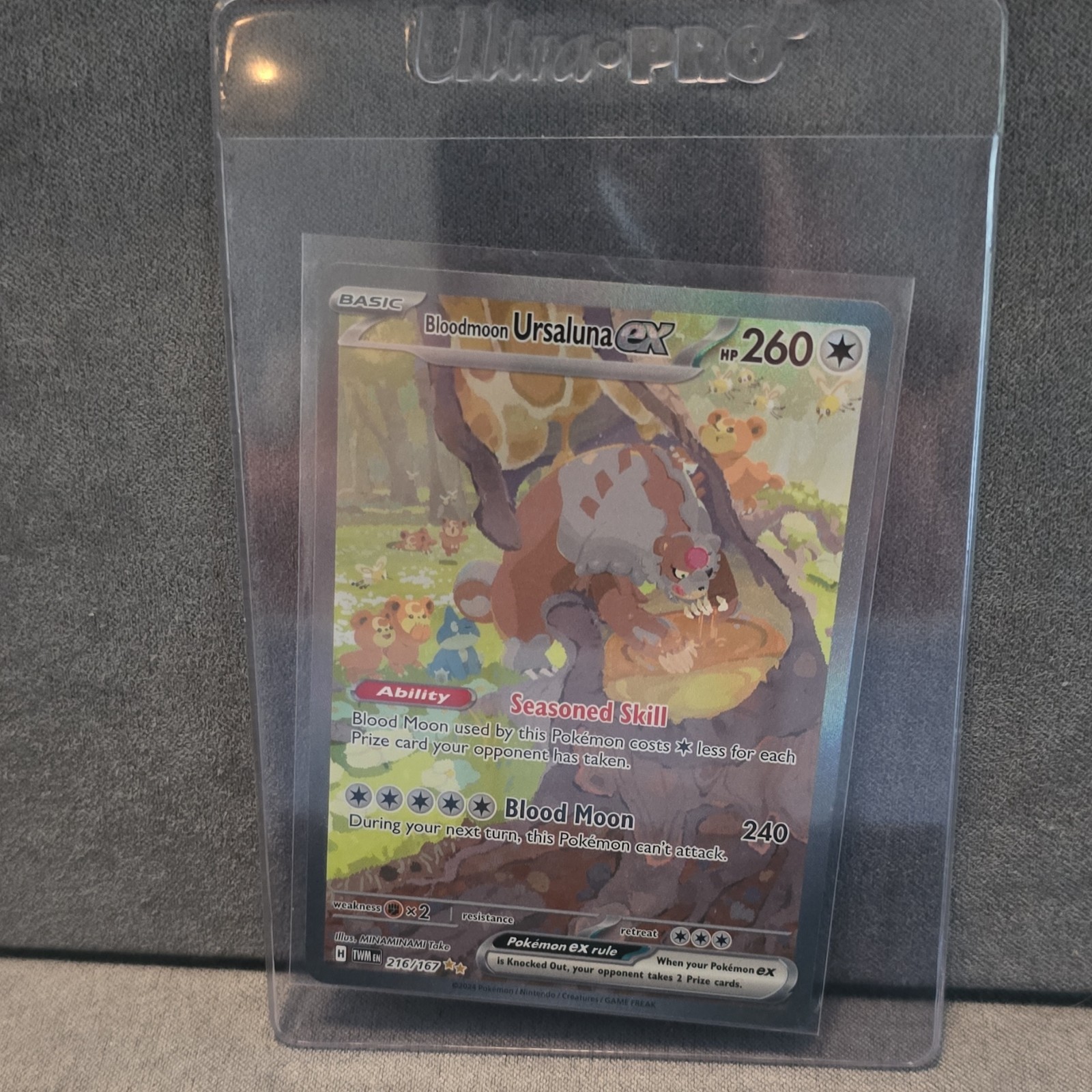 Pokémon Bloodmoon Ursaluna ex 216/167 Holo Special Illustration Rare SV06