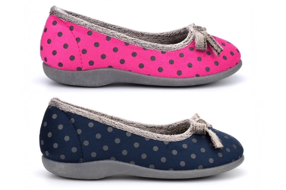 SLEEPERS Womens Slippers Memory Foam Slippers Slip On Slippers Ladies Slippers Navy/Pink