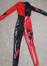 Red & Black PVC Harley Quinn Cosplay CATSUIT (XXS/XS)