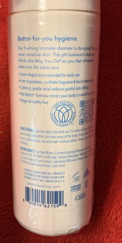 Good Clean Love Ultra Sensitive Foaming Feminine Wash BioMatch Technology Sealed - Picture 3 of 4