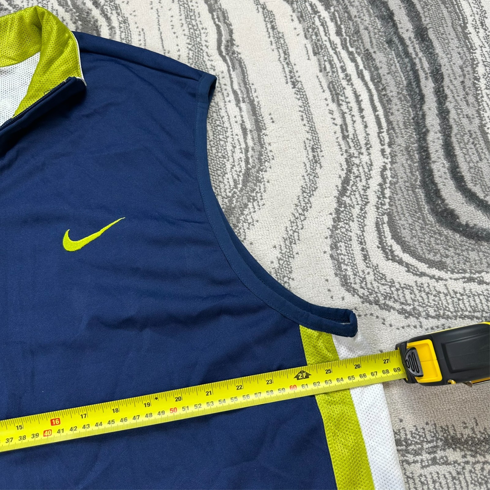 VTG Nike 90s Navy Green Full Zip Oversized XL Sleeveless Vest Gilet Bodywarmer image 4