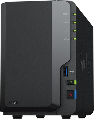 DS223 Home & Office Backup Hub-Centralize Files, Protect Data 2-Bay Diskless NAS