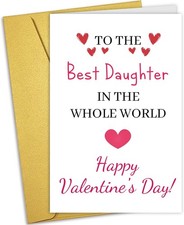 Valentines Day Card for Daughter Unique Gift from Mom Dad Heartfelt Message NEW