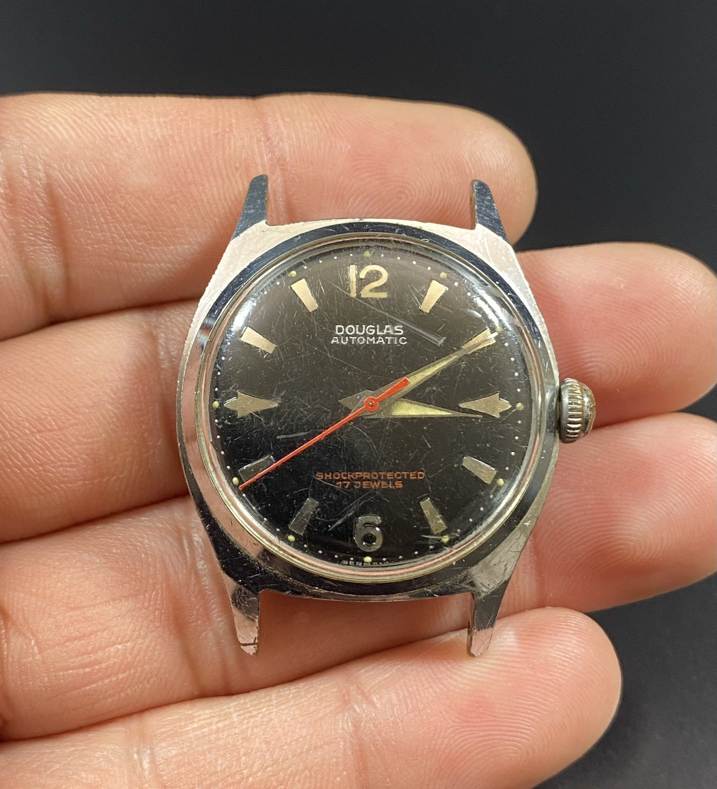 Douglas Automatic 17j Shock Protected Stainless S… - image 1