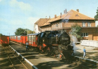 Ak Der Molli mit Lok 99 2323-6 im Bhf. Kühlungsborn-West, 1989  ungelaufen