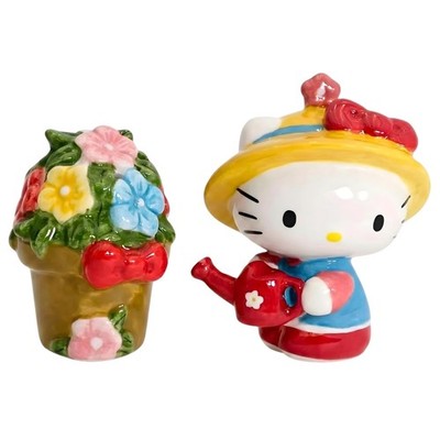 Blue Sky Clayworks Hello Kitty Garden Salt & Pepper Set, Ceramic