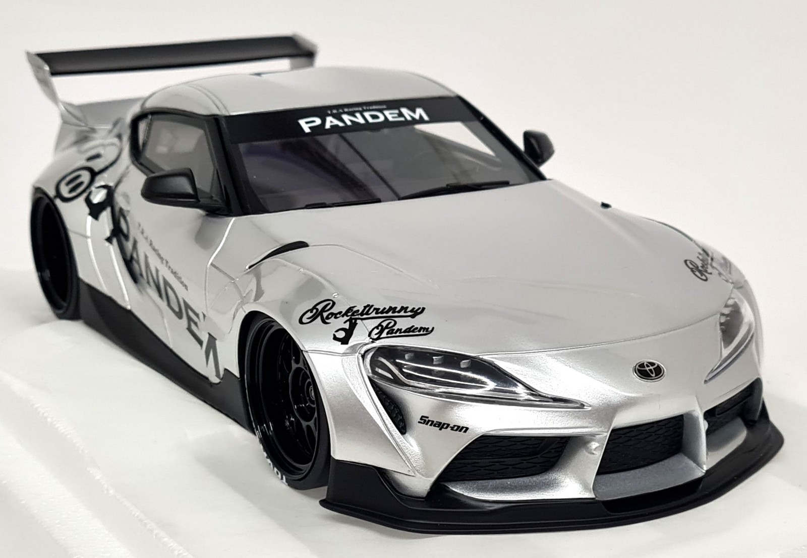 TopSpeed 1/18 - Toyota GR Supra Pandem V1.0 Silver Resin Scale Model Car